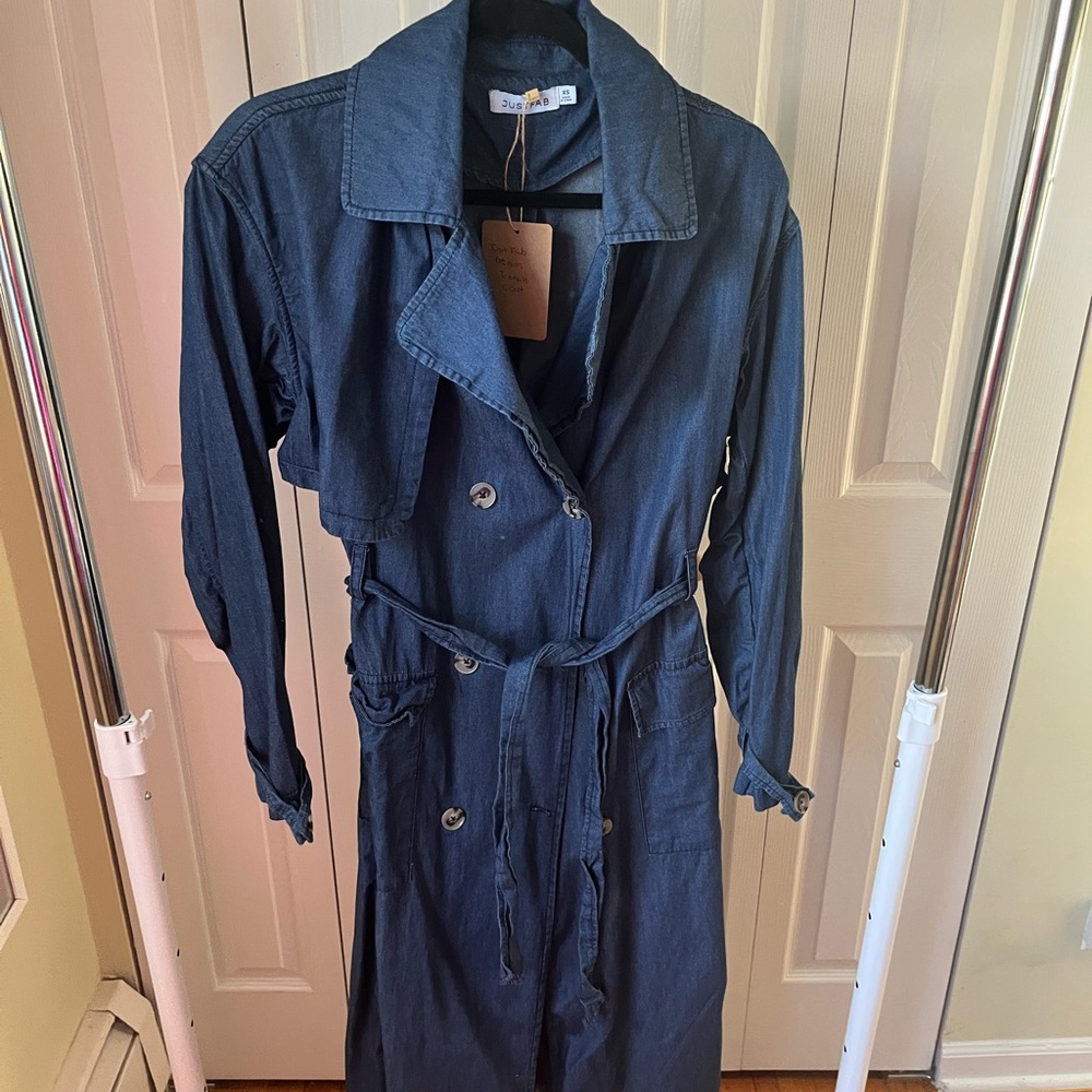 JustFab Denim Trench Coat (NWT)